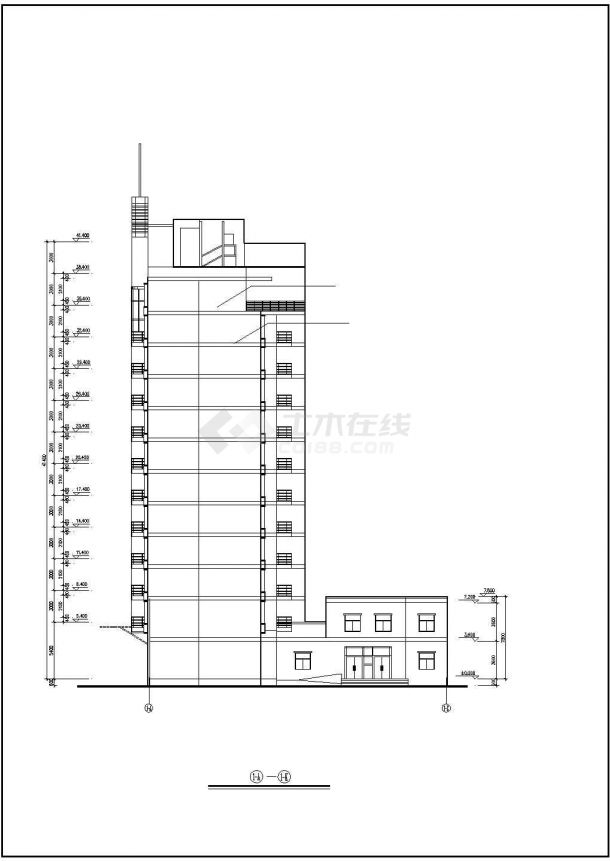 [湖北]武汉阳城景园小区小高层住宅楼建筑施工图-图一