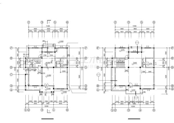 425平米3层框混结构乡村别墅建筑设计CAD图纸（含阁楼）-图一