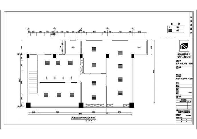 某东莞东海龙湾大酒店夹层CAD施工节点平面图天花图_图1