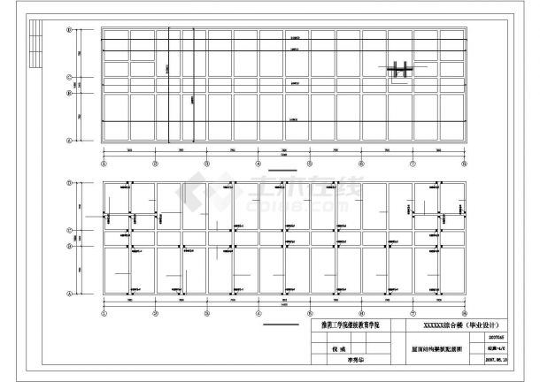 深圳市岗山路某制造公司6层框架结构办公楼结构设计CAD图纸-图二