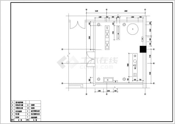 某直饮水机房全套设计cad施工图纸-图一