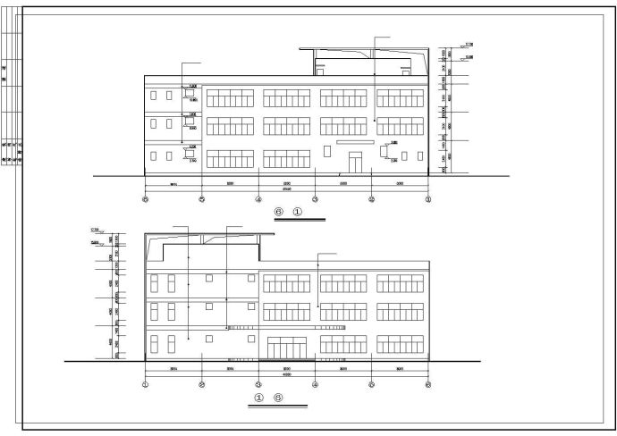 三层食堂建筑施工cad图，共八张_图1