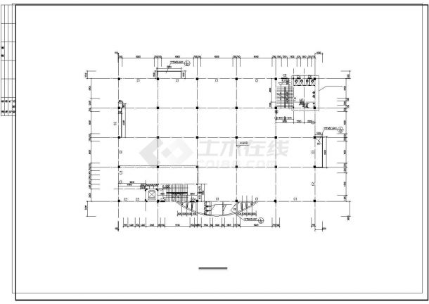 三层食堂建筑施工cad图，共八张-图二