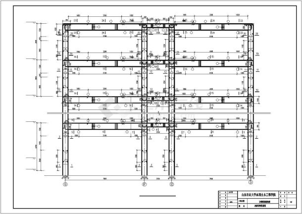 西安市第二人民医院9层框架就结构住院部全套结构设计CAD图纸-图二