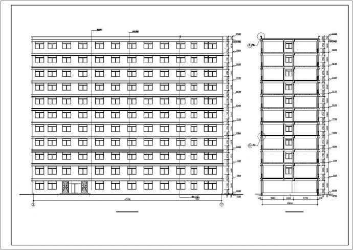 西安市雁塔区某沿街11层剪力墙结构商务酒店建筑设计CAD图纸_图1