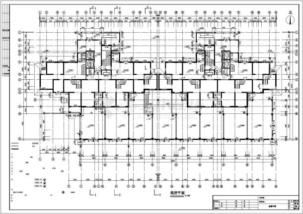 [西安]现代高层板式住宅楼带底商建筑施工图-图一