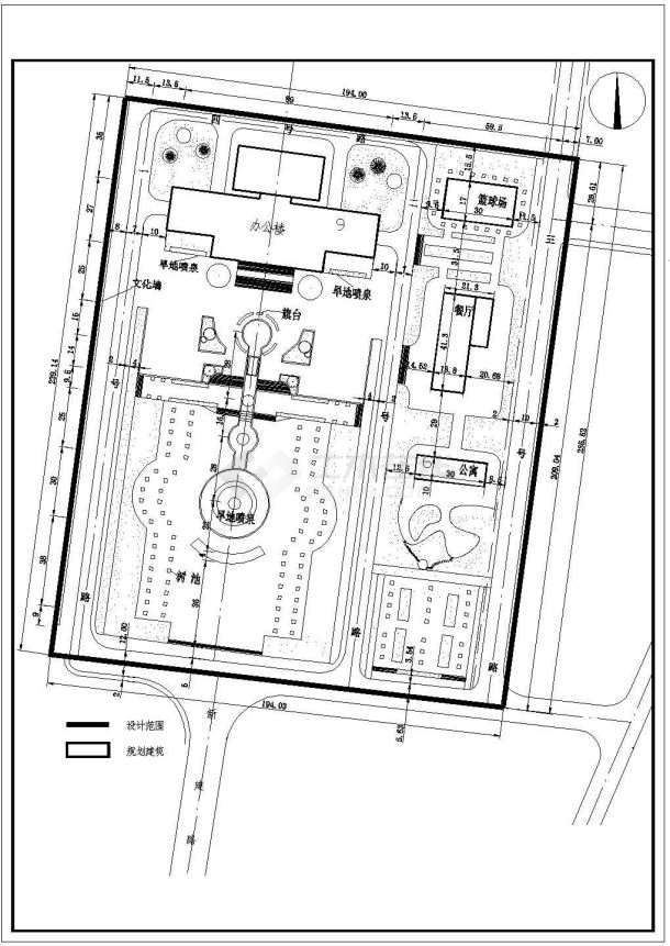 某城市休闲广场景观规划设计cad总平面布置图-图一