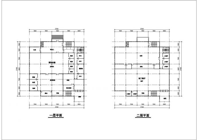 某常安医院食堂平面CAD节点完整构造图_图1