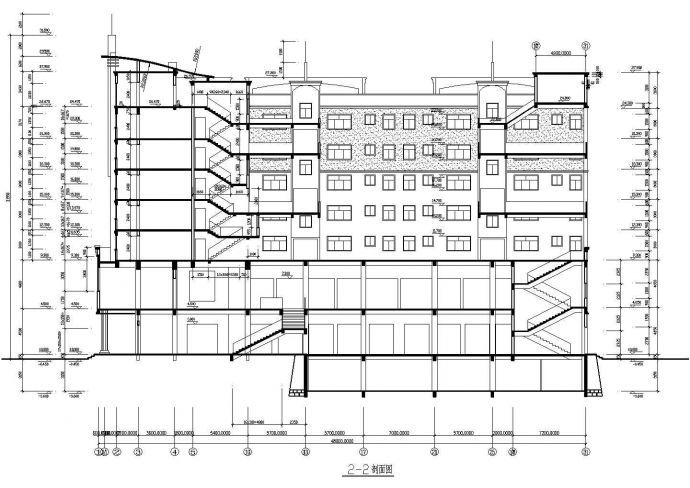某七层11139平米长49.6米宽48米农贸市场及住宅综合楼CAD建筑施工图【平立剖 总平 说明】_图1