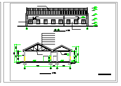 某中学食堂建筑施工设计CAD图-图一