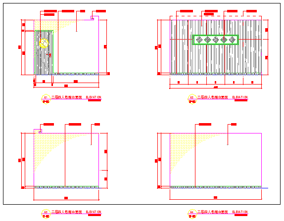 某浴场施工图四人包厢CAD节点详细大样图纸_图1