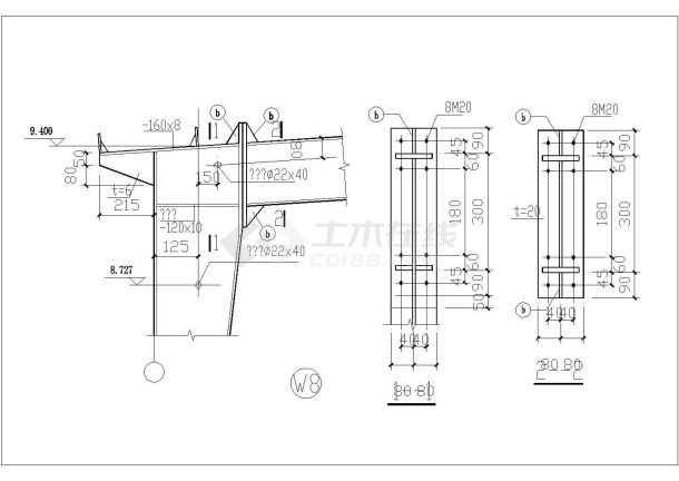 某边梁柱节点构造详图CAD施工全套设计图-图一