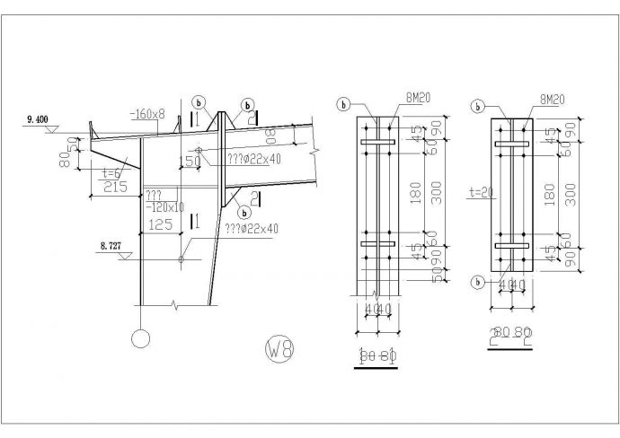 某边梁柱节点构造详图CAD施工全套设计图_图1