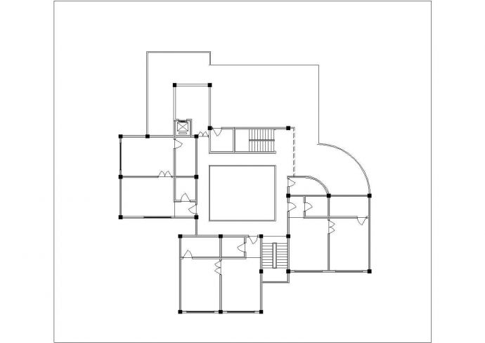 某现代化小区某大型3层框架结构社区幼儿园平立面设计CAD图纸_图1
