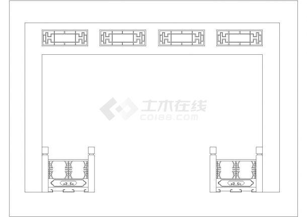 某中式隔墙CAD平面构造施工图纸-图一