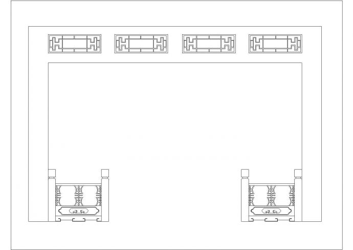 某中式隔墙CAD平面构造施工图纸_图1