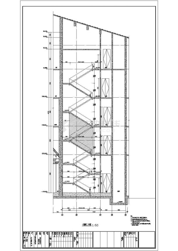 某长126米 宽60米 地下1地上3层17033.19平米战役纪念馆单体施工图CAD楼梯放大图-图一