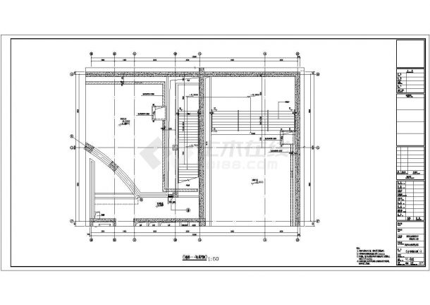 某长126米 宽60米 地下1地上3层17033.19平米战役纪念馆单体CAD完整施工图楼梯放大图-图一