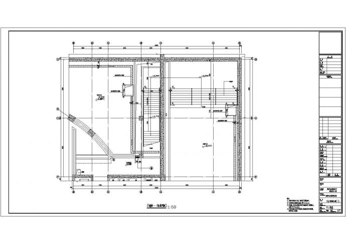 某长126米 宽60米 地下1地上3层17033.19平米战役纪念馆单体CAD完整施工图楼梯放大图_图1
