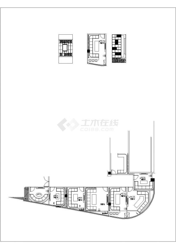 某KTV大房CAD节点完整施工设计图-图一