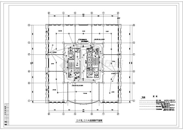 某高层办公楼消防报警CAD电气完整施工设计图-图一