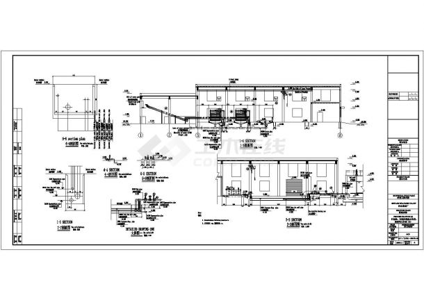 某国外氧化沟工艺全套图纸脱水机房及贮泥池CAD环保施工设计图-图二