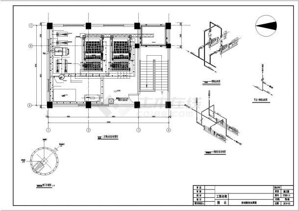 [河南]污水综合处理厂CAD平立面设计给排水设备楼设备布置图-图二