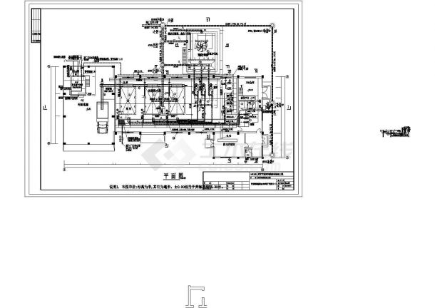 某湖北省污水厂脱水车间施工图浓缩脱水间CAD给排水设计施工图-图一
