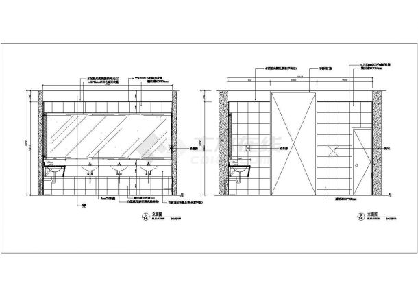 某商场卫生间装修设计全套CAD图-图二