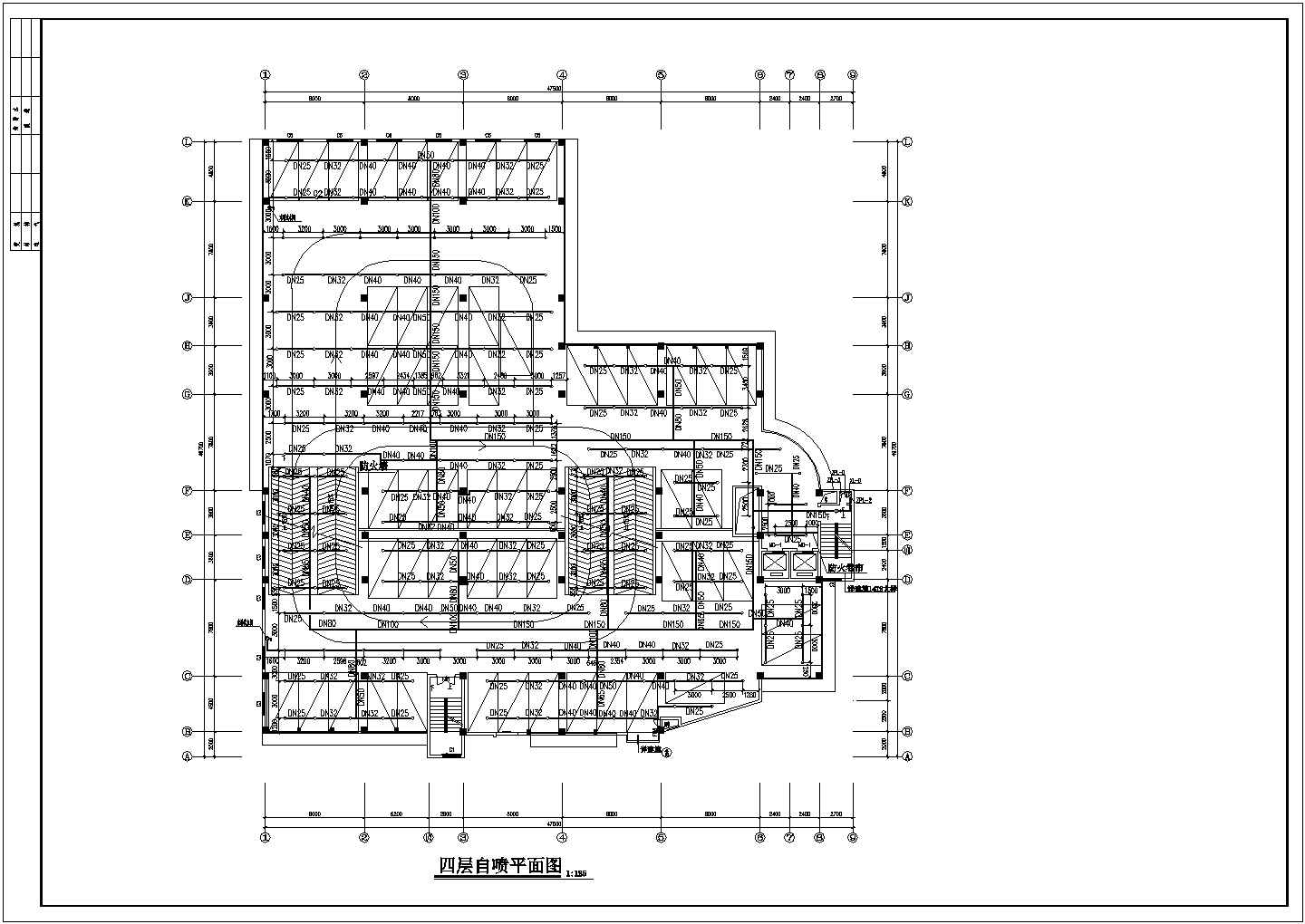 某七层停车库给排水和消防CAD完整构造施工设计图纸