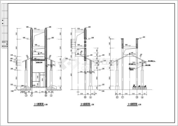 水木清华小区大门全套施工设计CAD图-图二
