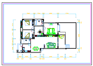 带花园绿化小家装室内cad设计施工图纸_图1