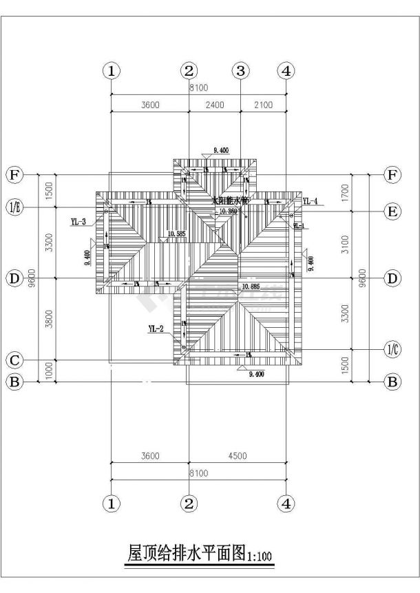占地89平米3层砖混结构乡村别墅给排水+电气系统设计CAD图纸-图二