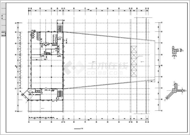 某三层食堂平面布置设计CAD图纸-图二