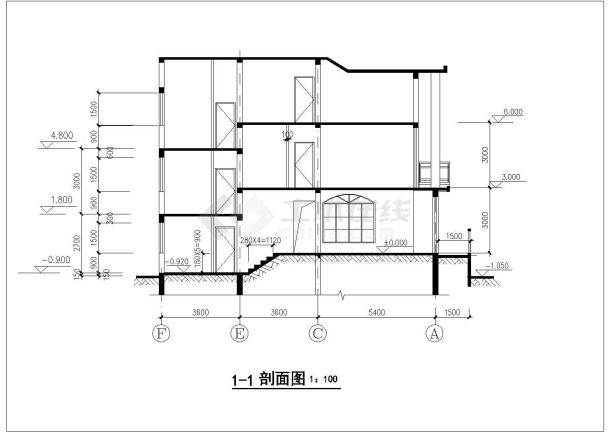 占地88平米3层砖混结构乡村住宅楼全套建筑设计CAD图纸-图一