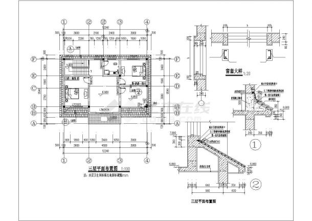 占地140平米3层框混结构乡村民居楼全套建筑设计CAD图纸-图二