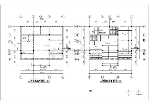 攀枝花市某村镇420平米3层框混结构乡村别墅结构设计CAD图纸-图二