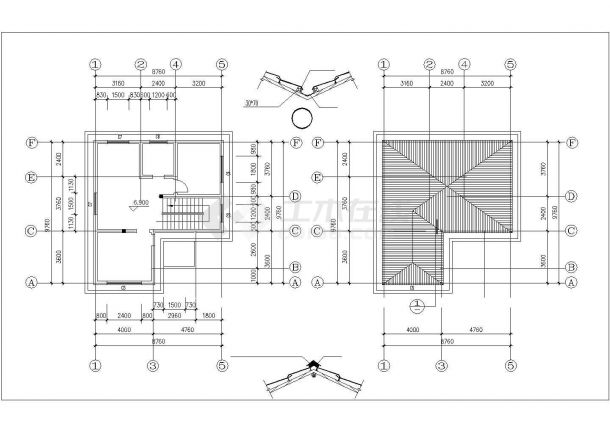 212平米3层砖混结构自建乡村别墅建筑+结构设计CAD图纸（含阁楼）-图一