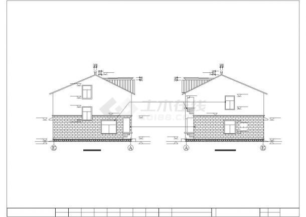 192平米3层框架结构乡村住宅楼建筑+结构设计CAD图纸（带阁楼）-图一