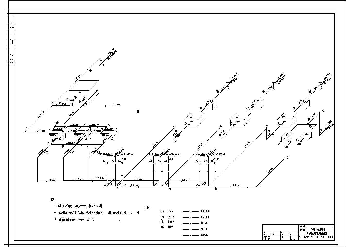 [辽宁]污水处理厂施工工艺污泥脱水间CAD环保构造节点图纸