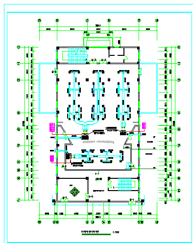 高档会议厅空调平面设计cad施工图-图二