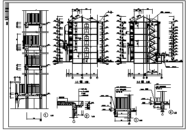 住宅楼设计_某六层异形柱框架结构住宅楼全套施工cad图纸-图一