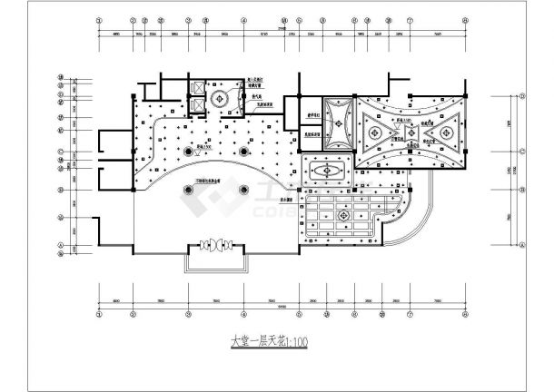 二层西餐厅装修设计CAD图纸-图二