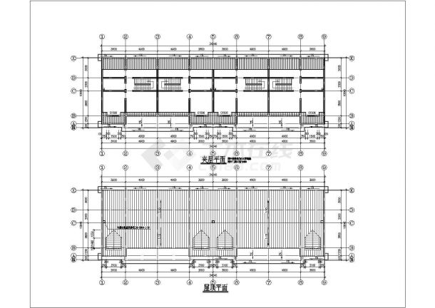 660平米框架结构四户并联式别墅楼全套建筑设计CAD图纸-图一