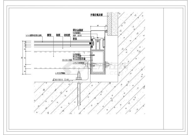某玻璃幕墙节点图CAD详细构造完整设计图-图一