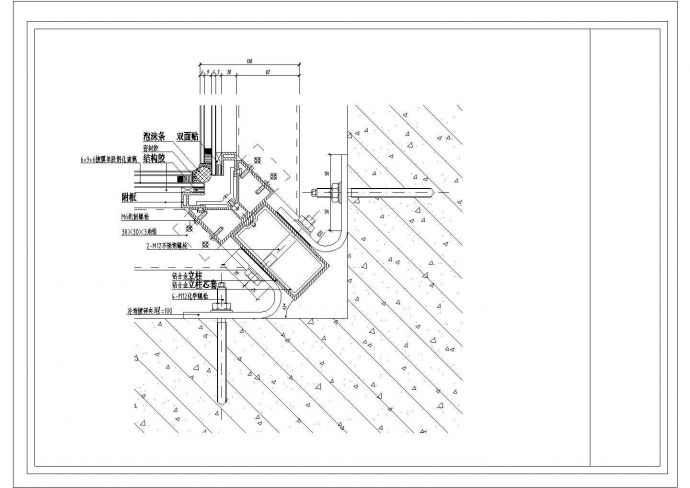 某玻璃幕墙CAD完整构造详细节点图_图1