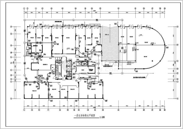 某地区总面积为2158平方米32层商住楼给排水施工图-图二