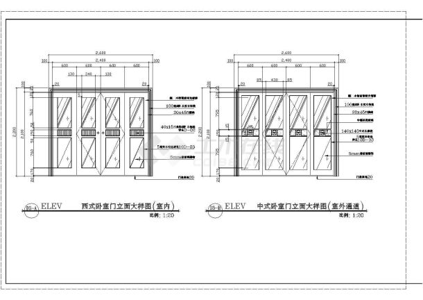 某十层卧室门CAD详细节点完整施工图-图一