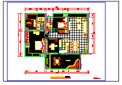 东莞厚街富怡名居某户型室内装修设计CAD施工图