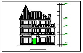 某地区尖顶二层别墅建筑cad设计图纸-图二